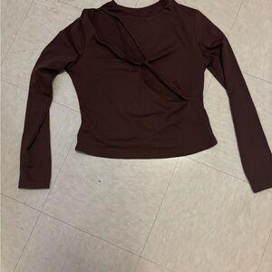 Missguided Brown Fitted Tie Front Blouse